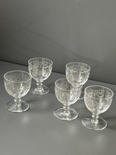 Lot De 5 Petites Verres Gravé