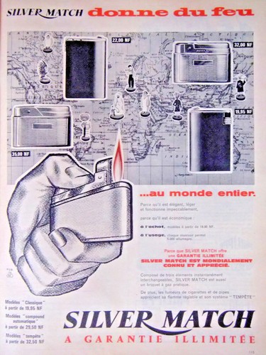 Publicité 1961 silver match - publicitÉ,