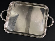 Louis XV Style Shell Decor Silver Metal Handle Tray