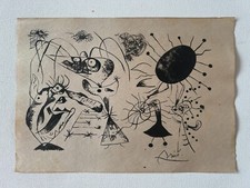 JOAN MIRO Dessin sur papier