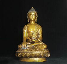 Sakyamuni Buddha Statue blessed Antique Old bronze/gilt Dragon Statues