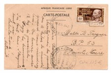 AFRIQUE EQUATORIALE FRANCAISE: Postcard 1942.Libre 24-10-40