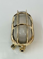 Plafonnier cloisonné industriel cage laiton extérieur rétro lumière en verre ...