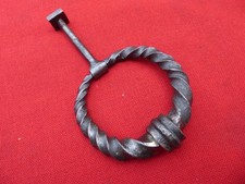 Ancienne poignée de porte en fer forgé serrure ferrure penture heurtoir