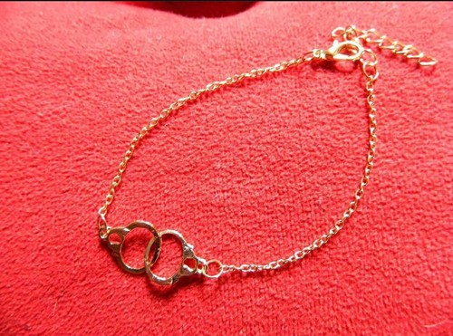 Bracelet menottes dorées neuf - bracelet,