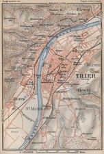 TRIER ungebung. Euren Biewer Pallien Markusberg. Trèves Tréier Treves 1926 map