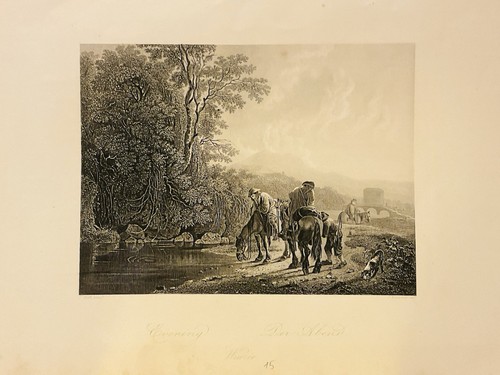 Soir paysage chevaux 1835 - le,