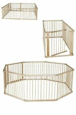 Dibea 90x68cm Parc Bébé en Bois avec Porte (DP00852)