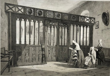 Wood fence Chapel Saint Germain Ribemont LITHOGRAPH Letellier PICARDY XIX