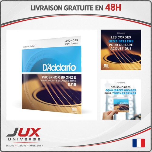 Addario ej16 cordes guitare - d'addario,