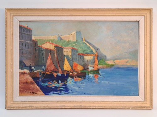 Tableau marine corse port - tableau,