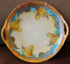 Antique Signed Hand Painted 10" Cabinet Tulips Plate Bernardaud Limoges France