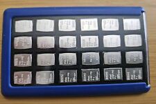 24 X 1 GRAM 999 FINE SILVER VALCAMBI 1 G COMBI BARS IN ELEMENT CARD