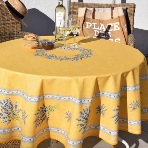 Nappe ronde coton enduit