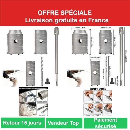 Jeu scie cloche béton sds - cloche,