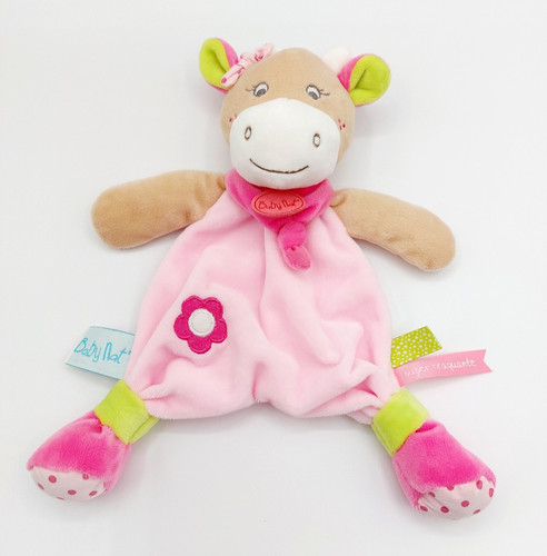 Doudou plat vache coquillette - doudou,
