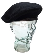 Béret Militaire En Laine Noire Taille 7¾ / X-Large - NEUF