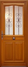 Porte D'entrée Bois Vitrée