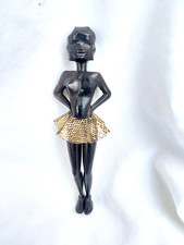 Curiosité rare danseuse Art Déco PINCE à SUCRE ébène  et métal rigidule