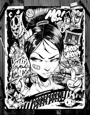 OPOIL Street Art Graffiti "MADCATZ: CRIME SCENE" 65 x 50 cm