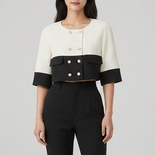 Veste courte chanel monochrome - courte,