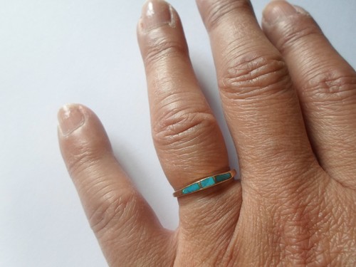 Bague plaqué cabochons - bague, en