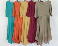 New 2 Piece Set Ladies Italian Lagenlook Lightweight Cami Maxi Dress & Over Top 