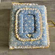 Vtg 90’s Homemade Photo Album Padded Fabric  Binder Daisies Grannycore Cottage