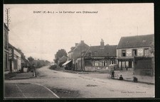 Old postcard Digny, Le Carrefour vers Châteauneuf 