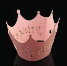 24 cupcake muffin wrappers laser cut it's a girl pink liners baby shower party.