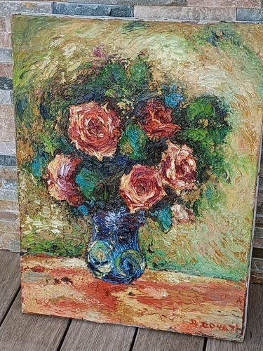 Tableau ancien bouquet - tableau,