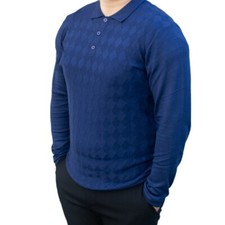 Pull / polo maille losange bleu