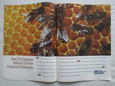 3/1990 PUB HAMILTON STANDARD SERVICE HONEYCOMB HIVE HONEY BEE ORIGINAL AD