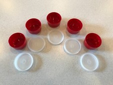 NEW TUPPERWARE SMIDGETS SET OF 5 WITH SEALS SOLID CRANBERRY NEW SEALED