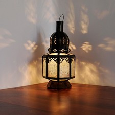Lanterne En Verre Marocaine Lampe Sur Pied Lampe De Table SAMARA Blanche
