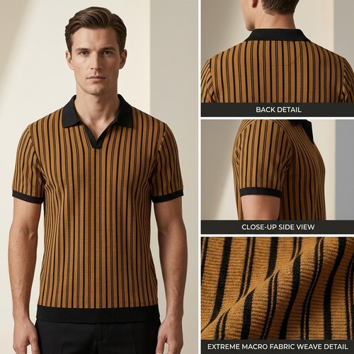 Men premium rib knit - rib-knit, striped