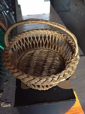 Ancien Panier en Osier Rotin Vintage