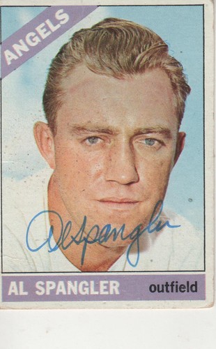 Spangler signed 1966 topps - spangler,
