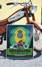 Plaque émaillée HUSQVARNA moto motorcyklar enamel sign emailschild