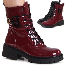 Bottes Biker Femme En Vernis