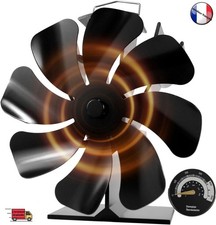 Ventilateur pour poêle à bois 8pales Silencieux Ventilateur pour cheminée à bois