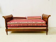 Banquette lit de repos à colonne détaché Louis Philippe en acajou . XIX siècle .