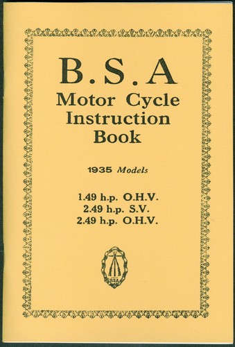 Manuel moto bsa 1935 49 - 1935, 1,49