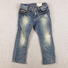 Diesel Jeans Kids Size 3Y Blue LIV K SP1 Denim Straight Leg Medium Wash