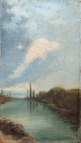 Huile sur panneau - , belle