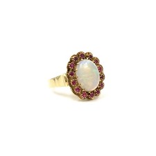 Bague en or jaune 18 carats or 750 opale déclaration bijoux pour femmes...