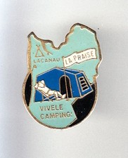RARE PINS PIN'S .. TOURISME CAMPING CAR CARAVANE LA PRAISE LACANAU 33 ~BK