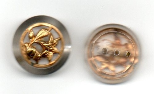 Lot boutons dore motif - de, 5