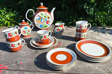 Service à café en porcelaine de Pologne série Lubiana 20 pièces coloris marron