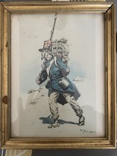 dessin ancien Soldat Napoléonien